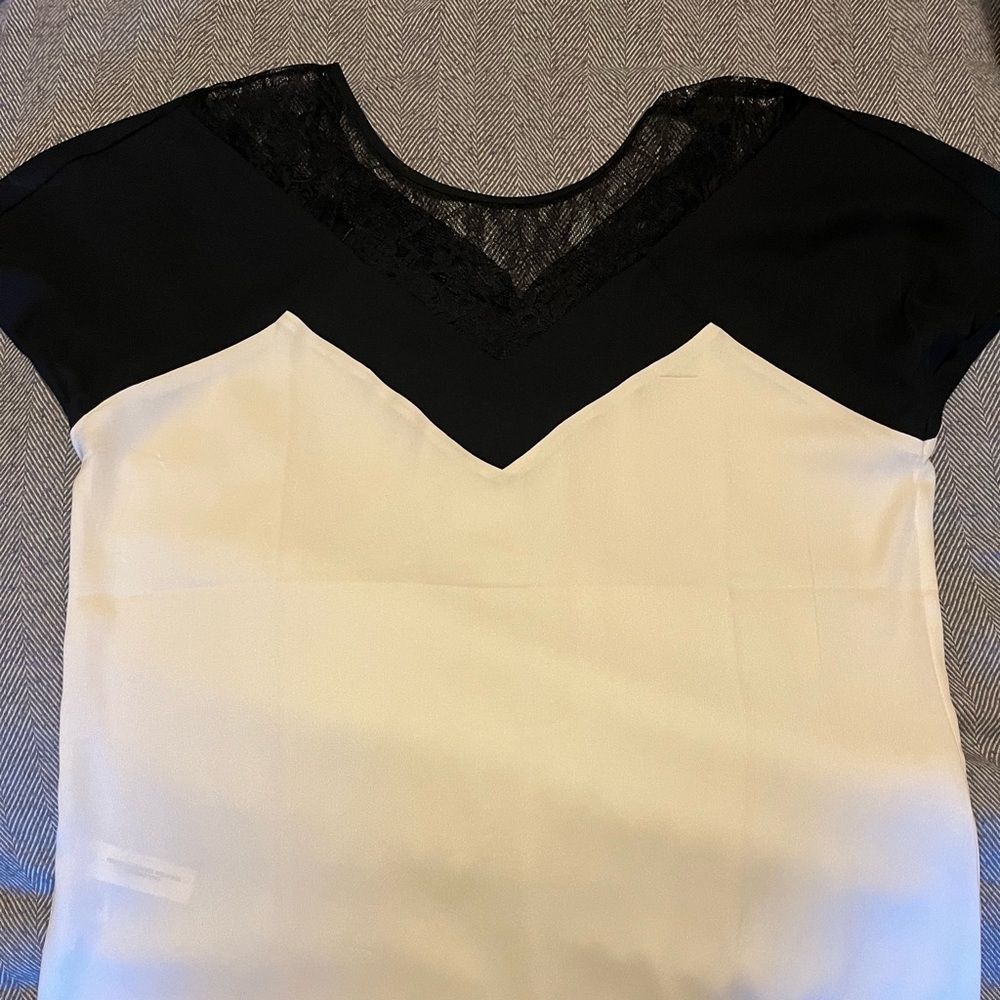 Ann Taylor Black and White Blouse
